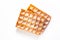 Food concept Classic square Waffles with icing sugat toping on w