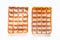 Food concept Classic square Waffles with icing sugat toping on w