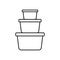 Food container icon. Lunchbox icon. Organising food storage containers.