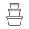 Food container icon. Lunchbox icon. Organising food storage containers.