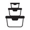 Food container icon. Lunchbox icon. Organising food storage containers.