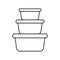 Food container icon. Lunchbox icon. Organising food storage containers. Vector icon.