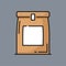 Food container isolated cardboard lunch box icon