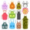 Food cooking apron kitchen design clothes housewife uniform chef cook protective textile cotton apparel vector