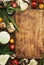 Food cooking background, ingredients for preparation vegan dishes, vegetables, roots, spices, mushrooms and herbs. Healthy