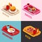 Food Cooking Isometric Concept