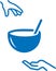 Food crisis icon, food insufficient blue vector icon