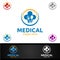 Food Cross Medical Hospital Logo for Emergency Clinic Drug store or Volunteers