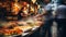 Food and culinary delights with people motion blur view, created with Generative AI technology