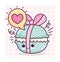 Food cute macaroon wirh ribbon heart love cartoon