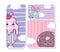 Food cute milkshake macaroon and donut cartoon