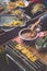 Food in Damnoen Saduak Floating Market near Bangkok, Thailand