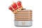 Food dehydrator with golden crown, 3D rendering