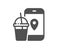 Food delivery app icon. Contactless meal order sign. Vector