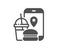 Food delivery app icon. Contactless meal order sign. Vector