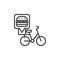 Food delivery bicycle line icon