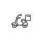 Food delivery bike line icon