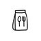Food delivery doodle icon, vector illustration
