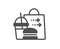 Food delivery icon. Cheeseburger with Soft drink sign. Vector