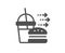 Food delivery icon. Cheeseburger with Soft drink sign. Vector