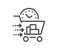 Food delivery line icon. Order cart sign. Vector