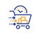 Food delivery line icon. Order cart sign. Vector