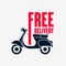 Food Delivery Motor Scooter icon isolated. Vector illustration