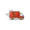 Food delivery truck van isolated flat cartoon icon