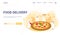 Food delivery web banner. Restaurant chef cooking pizza. People