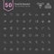 Food and Dessert Icon Set. 50 Thin Line Vector Icons.