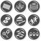 Food dessert sweets gray icon set