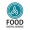 Food Digital Service Logo. Designer sign vector graphic