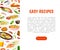 Food and Drink Banner Design with Different Served Dish Vector Template