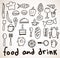 Food and drink hand drawn icons.