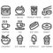 Food and drink icon set with solid style in isolated white background