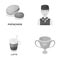 Food, drink and other monochrome icon in cartoon style.service, sport icons in set collection.