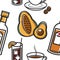 Food and drink travel to Cuba seamless pattern Cuban symbols