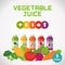 Food and Drinks Healthy and Colorful Vegetable juice in plastic bottle.