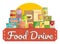 Food Drive charity movement logo vector illustration