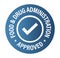 Food and drug administration approved vector icon,