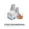 Food Engineering icon. 3d illustration from engineering collection. Creative Food Engineering 3d icon for web design