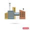 Food factory color flat illustration