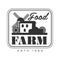 Food farm product estd 1969 logo. Black and white retro vector Illustration