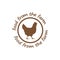 Food from the farm sticker. Chicken icon, farm food symbol.