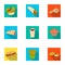 Food, fast, cafe and other web icon in flat style.Bowl, lettuce, cucumbers icons in set collection.