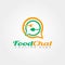 Food forum vector logo design,food chat icon