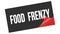 FOOD  FRENZY text on black red sticker stamp