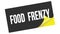 FOOD  FRENZY text on black yellow sticker stamp