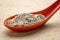 Food grade diatomaceous earth supplement on a spoon