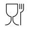 Food grade plastic. Food safe material. Wine glass and fork symbol